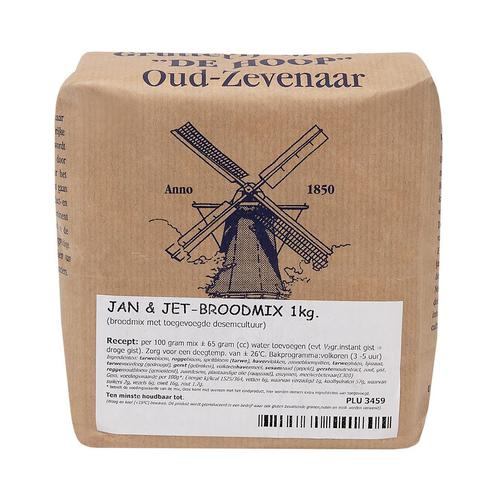 Molen de Hoop Jan & Jet Broodmix 1kg (geen gist nodig), Hobby en Vrije tijd, Taarten en Cupcakes maken, Nieuw, Verzenden