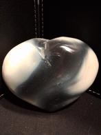 Natural Agate Palmstone - heart - 6x7.5 cm - black agate, Verzamelen, Verzenden