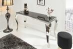 Elegante consoletafel MODERN BAROQUE 145cm zwart opaalglas, Nieuw, Ophalen of Verzenden