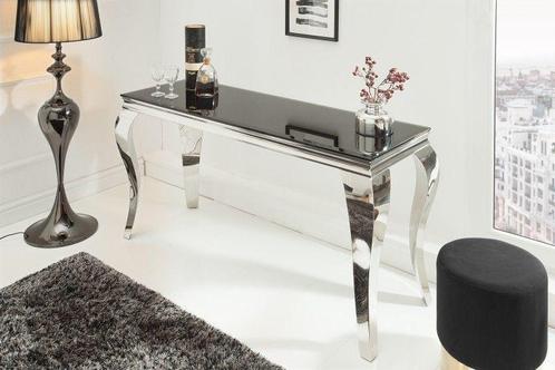 Elegante consoletafel MODERN BAROQUE 145cm zwart opaalglas, Huis en Inrichting, Tafels | Sidetables, Ophalen of Verzenden