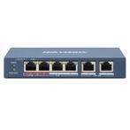 6 poorts PoE switch 4x PoE en 2x uplink 250meter PoE bereik, Ophalen of Verzenden, Nieuw