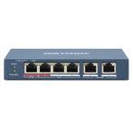 6 poorts PoE switch 4x PoE en 2x uplink 250meter PoE bereik, Nieuw, Ophalen of Verzenden