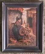 Jan Evert Akkeringa (1861-1942) - Vrouw aan spinnenwiel, Antiek en Kunst