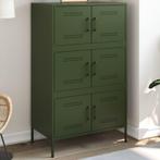 vidaXL buffetkast 68x39x113 cm staal olijfgroen, Huis en Inrichting, Kasten | Buffetkasten, Verzenden, 100 tot 150 cm, Nieuw, 50 tot 100 cm