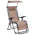 vidaXL Terrasstoel inklapbaar textileen taupe, Tuin en Terras, Verzenden, Nieuw