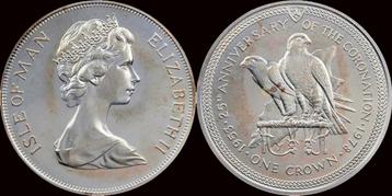 Isle of Man 1 crown 1978 Elisabeth Ii 25 years jubileum k... beschikbaar voor biedingen