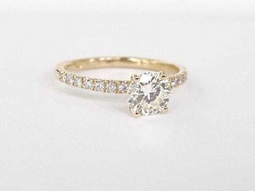 Verlovingsring - 14 karaat Geel goud - 0.90ct. tw. Diamant, Sieraden, Tassen en Uiterlijk, Antieke sieraden