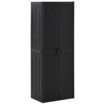 vidaXL Tuinkast 65x45x172 cm PP rattan zwart, Verzenden, Nieuw