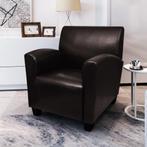 Fauteuil kunstleer donkerbruin - Retourdeal! - 45% Korting, Minder dan 75 cm, Nieuw, Ophalen of Verzenden, Modern