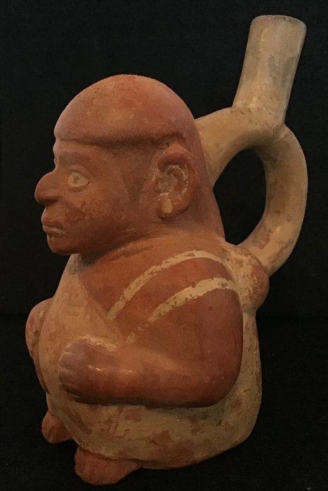 Moche-figuur van een zittende man met een coca-bladeren tas, Verzamelen, Mineralen en Fossielen