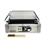 HCB Paninigrill - geribbeld/glad - 230V - RVS, Verzenden, Nieuw in verpakking, Overige typen