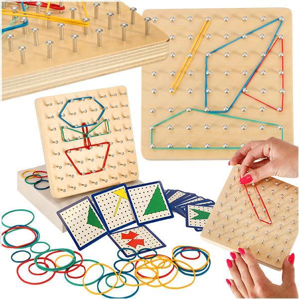 Geoboard Houten Puzzel – Montessori Speelgoed – Vormen Maken, Kinderen en Baby's, Speelgoed | Houten speelgoed, Ophalen of Verzenden