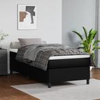 vidaXL Boxspring bed kunstleer zwart 100x200 cm, Huis en Inrichting, Overige materialen, 100 cm, Eenpersoons, Verzenden
