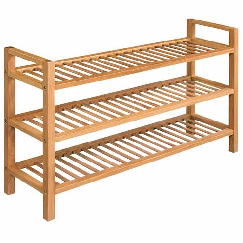 vidaXL Schoenenrek met 3 schappen 100x27x60 cm massief, Huis en Inrichting, Kasten | Schoenenrekken, Nieuw, Verzenden