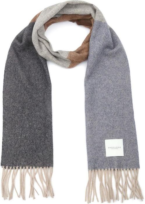 Profuomo Sjaal Lamswol Grijs Blauw Bruin maat one size Heren, Kleding | Heren, Mutsen, Sjaals en Handschoenen, Nieuw, Verzenden