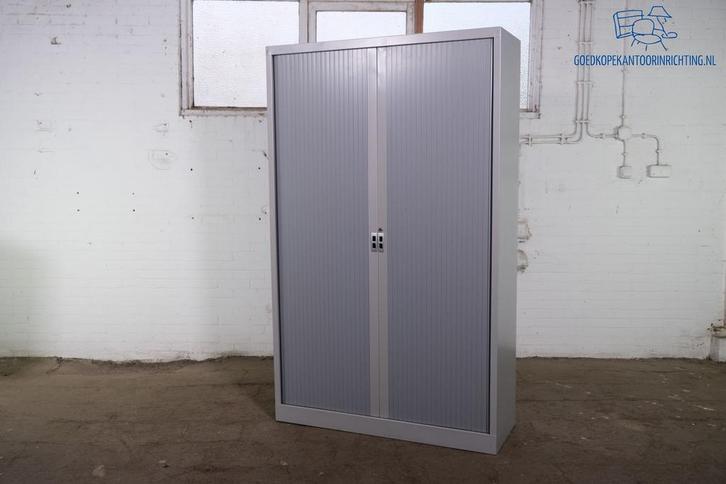 Markant | Roldeurkast | Tweedehands | Zilvergrijs | 4 legbor, Huis en Inrichting, Kasten | Roldeurkasten en Archiefkasten, Gebruikt