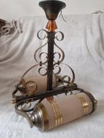 Lamp - Glas, Koper - Art Deco cillinder Lamp, Antiek en Kunst