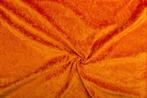 Fluweel stof baksteenoranje stof - 10m rol - Velours stretch, Hobby en Vrije tijd, Stoffen en Lappen, 200 cm of meer, Nieuw, Polyester