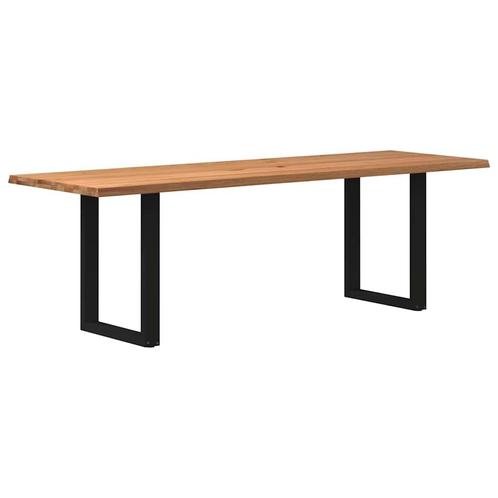 vidaXL Eettafel met natuurlijke rand 240x80x74 cm massief, Huis en Inrichting, Tafels | Eettafels, Nieuw, Verzenden