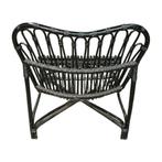 Rotan loungestoel, hout riet, zwart, 800x800x880 mm,, Ophalen of Verzenden, Gebruikt, Overige typen