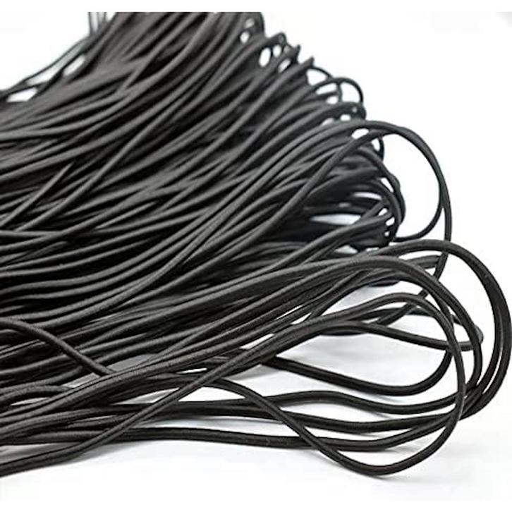 Topgear Elastiek 6 mm - Weerbestendig - Zwart - 100 meter, Caravans en Kamperen, Caravan accessoires, Nieuw, Ophalen of Verzenden