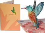 Pop-up kaart Kleurrijke Kolibrie - 3D wenskaart vogel, Nieuw, Verzenden