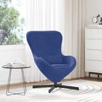 vidaXL Eivormige stoel Politieblauw 63 x 73 x 90 cm Fluweel, Huis en Inrichting, Fauteuils, Verzenden, Nieuw