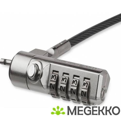 StarTech.com LTLOCK4D kabelslot Zwart, Zilver 2 m, Computers en Software, Antivirus- en Beveiligingssoftware, Nieuw, Verzenden