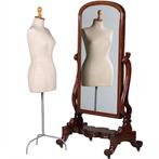 Luxe kantelbare passpiegel uit de Victoriaanse tijd in mahon, Antiek en Kunst, Ophalen of Verzenden