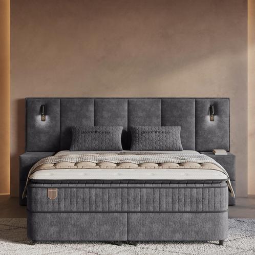 Opbergboxspring Cresta XL Antraciet Incl. 2 nachtkastjes, Huis en Inrichting, Slaapkamer | Beddengoed