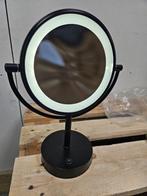 Vrijstaande make-up spiegel 20 cm mat zwart met led, Ophalen of Verzenden, Nieuw, Overige typen