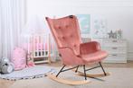 Aemely® Schommelstoel Steerne - Roze Velvet, Blank Hout, Ophalen of Verzenden, Nieuw, Stoel(en)
