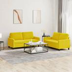 vidaXL 2-delige Loungeset met kussens fluweel geel, Huis en Inrichting, Banken | Bankstellen, Verzenden, Nieuw, Vierpersoons of meer