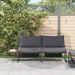 vidaXL Tuinbank 2-zits met antracietkleurige kussens, Tuin en Terras, Verzenden, Nieuw, Overige materialen