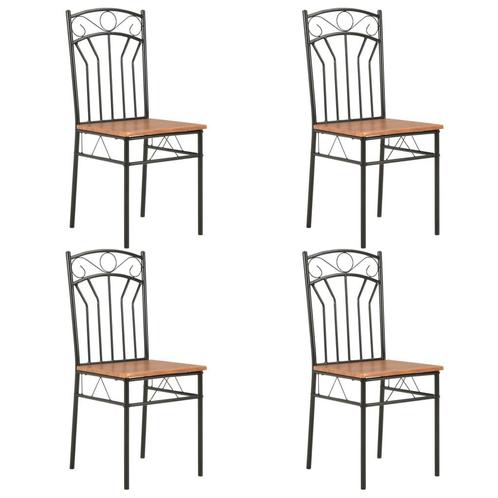 vidaXL Eetkamerstoelen 4 st MDF bruin, Huis en Inrichting, Stoelen, Bruin, Nieuw, Verzenden