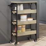 vidaXL Keukentrolley 53x20x76 cm bewerkt hout sonoma, Verzenden, Nieuw