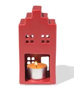 HEMA Theelichthouder 7x14.3x7cm keramiek huis rood, Verzenden