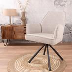Eetkamerstoel met armleuning  Boucle Taupe & Beige -, Ophalen of Verzenden, Nieuw