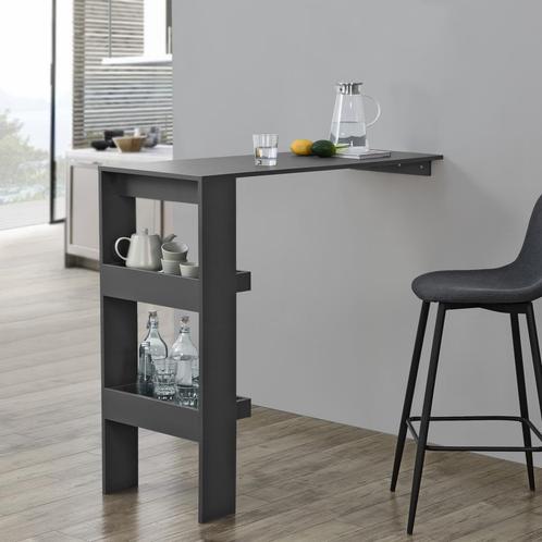 Bartafel Bromoella wandmontage 120x45x106 cm donkergrijs, Huis en Inrichting, Tafels | Eettafels, Verzenden