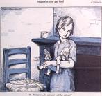 Spotprent over financiële steun voor kinderen (lijst optie), Antiek en Kunst, Verzenden