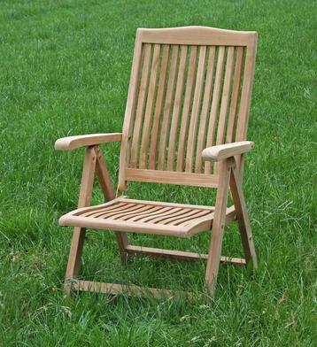 A-Kwaliteit Teak Klapstoel Verstelbare Tuinstoel Teakhout beschikbaar voor biedingen