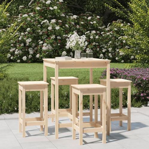 vidaXL 5-delige Tuinbarset massief grenenhout, Tuin en Terras, Tuinsets en Loungesets, Nieuw, 5 zitplaatsen, Verzenden