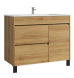 Badkamermeubel Set Salzburg 100 cm Eiken Staand Badmeubel, Verzenden, Nieuw, Wastafelkast