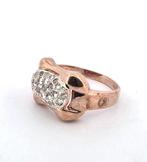Zonder Minimumprijs - Ring - 9 kt. Roségoud, Zilver Diamant, Nieuw