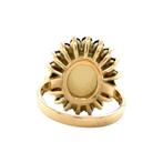 Gouden entourage ring met opaal en granaat 14 krt, Sieraden, Tassen en Uiterlijk, Ringen, Ophalen of Verzenden, Nieuw