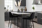 Barkruk - 75 cm - Ellis - Zwart - Microvezel - Jörn, Huis en Inrichting, Verzenden, Nieuw