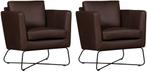 Leren design fauteuils - Echt leer, Modern, Comfortabel en, Huis en Inrichting, Fauteuils, Nieuw, Ophalen of Verzenden, 75 tot 100 cm