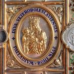 Antiek Reliekhouder - Verguld, Verzilverd, Messing, Glas,, Antiek en Kunst