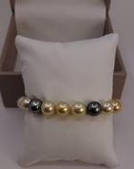Armband Gouden Zuidzeeparels met pauwkleurige Tahitiaanse, Nieuw