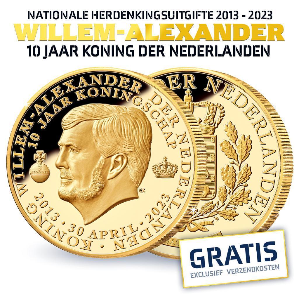 slijtage Scheur vrek ≥ Gratis Herdenkingsuitgifte – Willem-Alexander 10 jaar Koning — Munten |  Nederland — Marktplaats